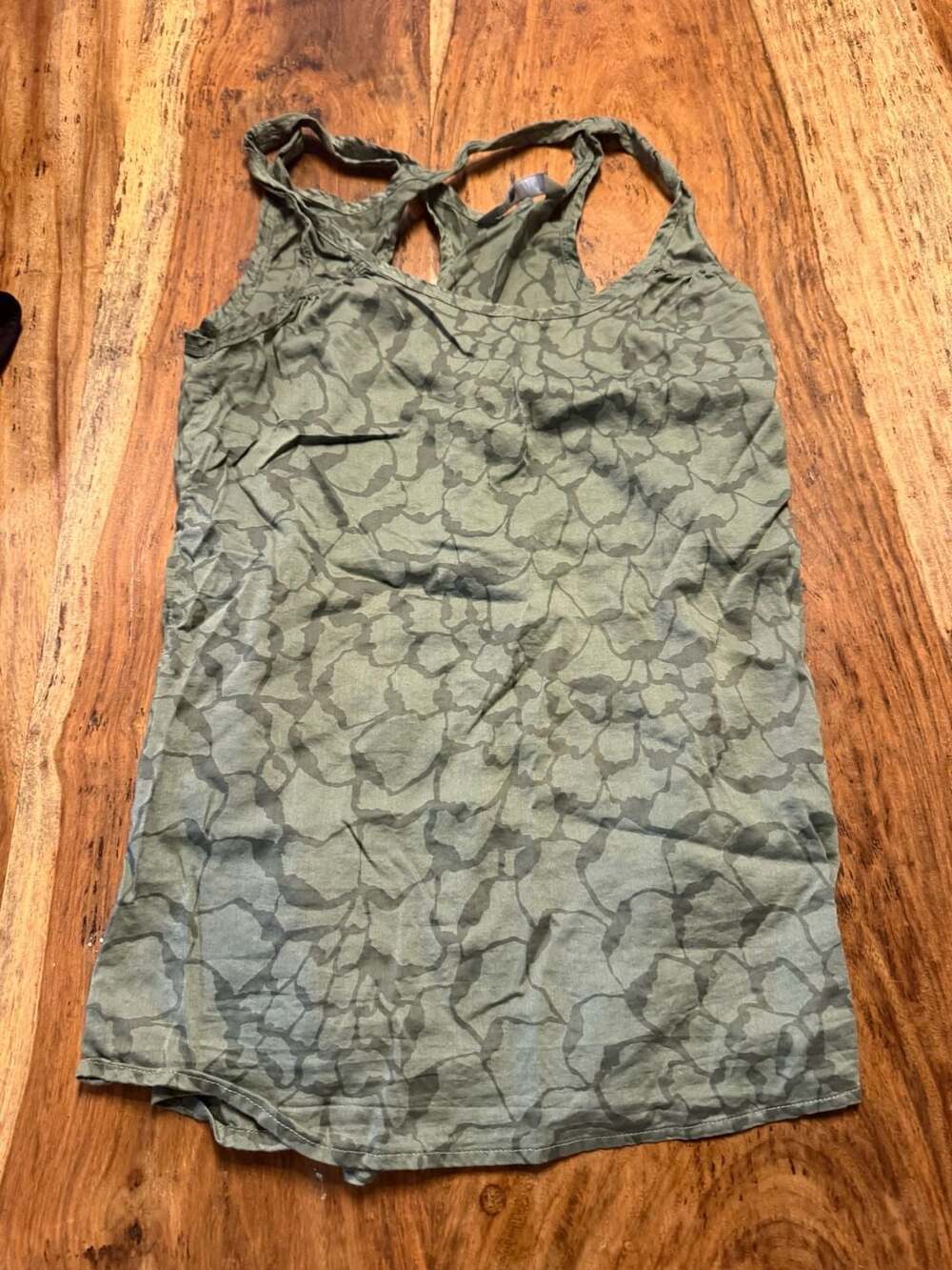 The North Face Women's Strappy Racerback Tank Top Green Abstract Print Size S